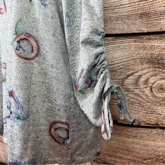 SOLD 🛍️ One World Women's Gray Snowman Printed Rolled Sleeve Sweater XL - Picture 4 of 8